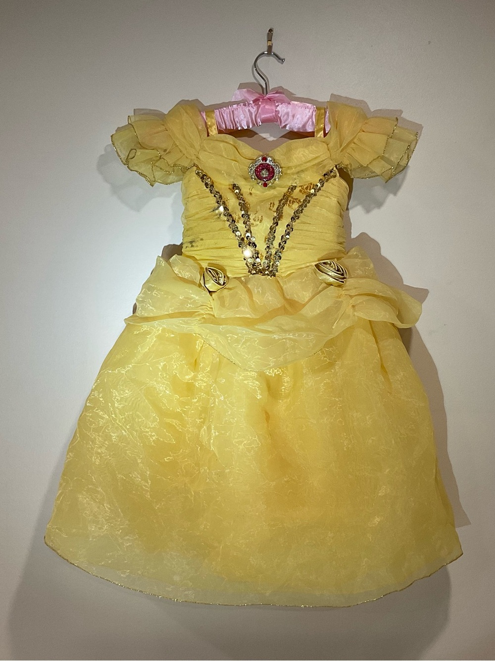 Disney Bell Size 4 Princess Ball Gown Costume with Gold Accents